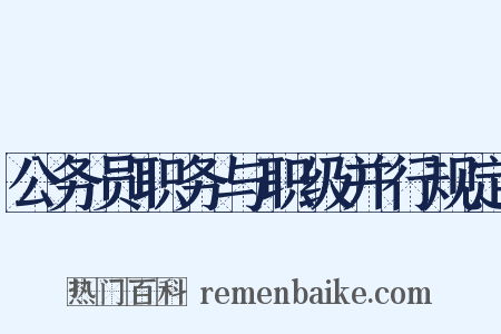 公务员职务与职级并行规定是什么意思的图片